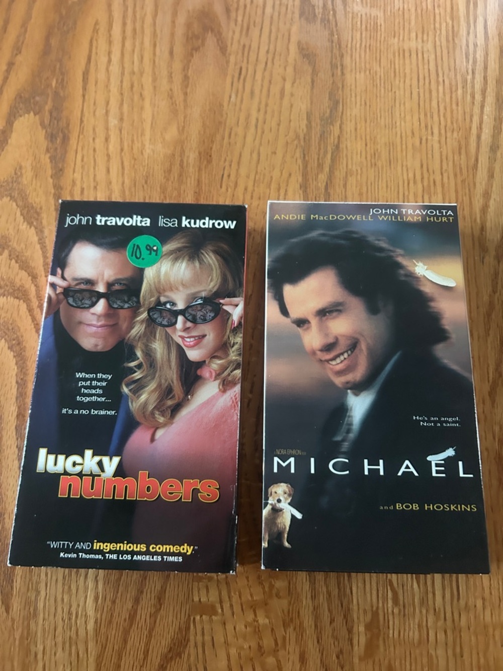 Lucky Numbers & Michael VHS Tape Lot - good condition great movie nights